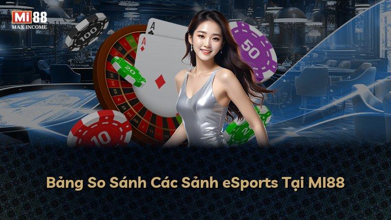 Bảng So Sánh Các Sảnh eSports Tại MI88